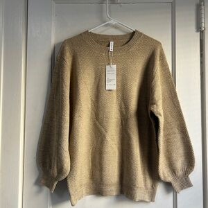 NWT!! Women’s Sucolan Tan Knit Sweater - Size XS